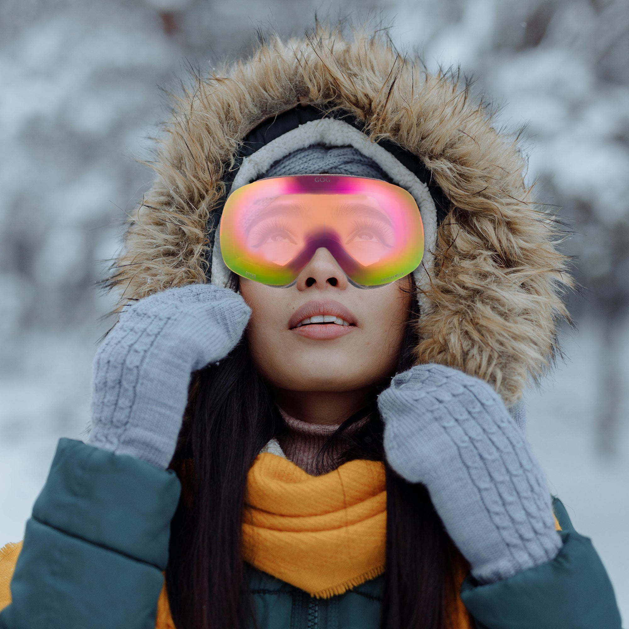 Unisex Ryder UV400 Ski Snowboard Goggles with Anti-Fog Mirror Double Lens
