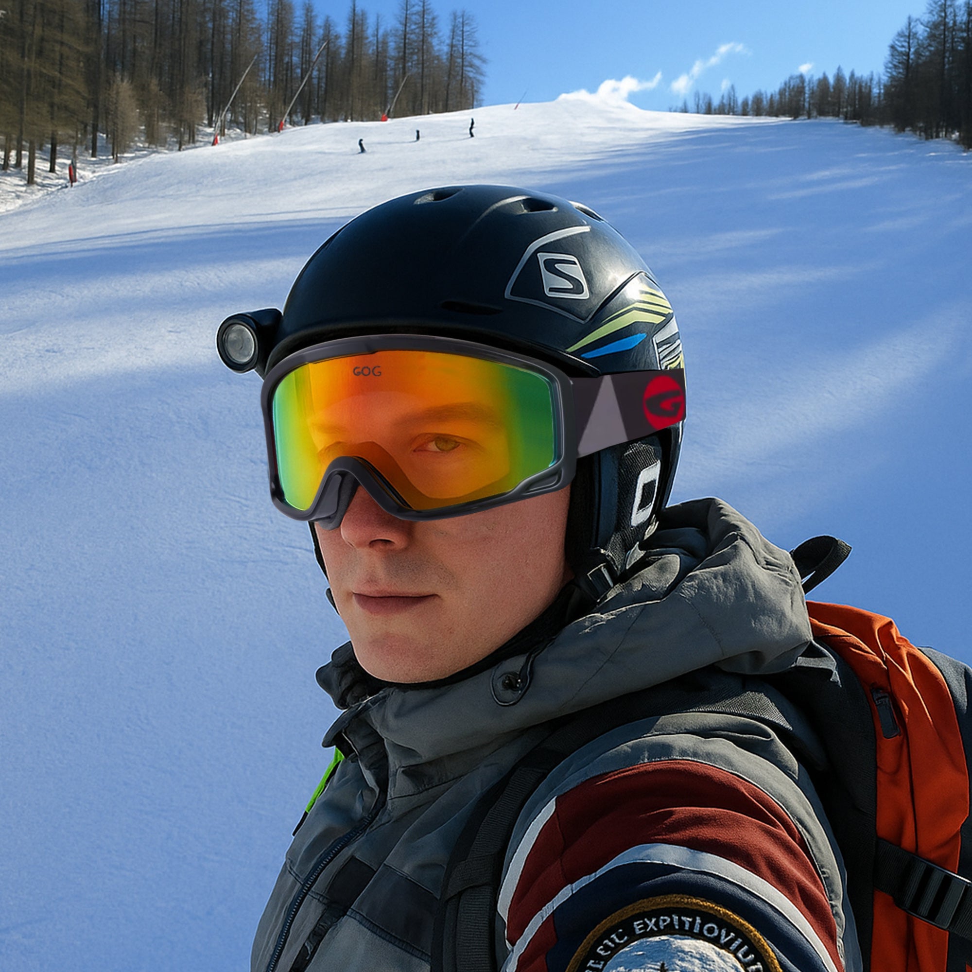 Gonzo UV400 Ski Snowboard Goggles with Anti-Fog Mirror Hydrophobic Double Lens