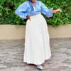Pleated Midi Skirt with Belt - Elegant A-Line Skirt for Women