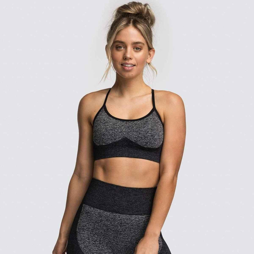 2 Piece Set Seamless Gym Wear Leggings for Women with Breathable Yoga Bra - High Quality Activewear