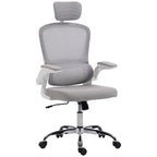 HOMCOM Mesh Back Office Chair, with Lumbar Support - Grey