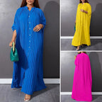 Plus Size Maxi Shirt Dress | Elegant Long Sleeve Dress for Women | Casual & Party