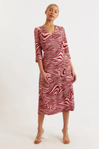 Haden Zebra Pop Print Midi Wrap Dress - Pink