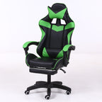 Computer Office Chair Home Gaming Chair Lifted Rotating Lounge Chair with Footrest / Nylon Feet, With Footrest / Nylon Feet (Green), With Footrest / Nylon Feet (Gold), With Footrest / Nylon Feet (Blue)