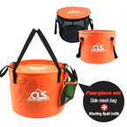 30L 4 in 1 PVC Outdoor Folding Double Drain Basket Camping Fishing Gear Bag