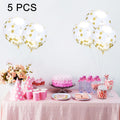 5 PCS 12 inch Transparent Gold Sequins Confetti Balloons, Holiday Party Wedding Decoration Confetti Balloons, Random Style Delivery, 12 inch Sequins Confetti Balloons