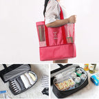 Portable Double Layer Mesh Sport Duffel Beach Picnic Shoulder Storage Bag Handbag, Double Layer Handbag(Green), Double Layer Handbag(Blue), Double Layer Handbag(Red)