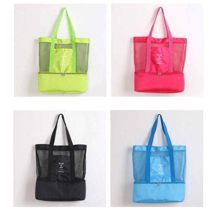 Portable Double Layer Mesh Sport Duffel Beach Picnic Shoulder Storage Bag Handbag, Double Layer Handbag(Green), Double Layer Handbag(Blue), Double Layer Handbag(Red)