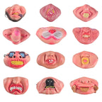 Fun Scary Horrible Mask Party Halloween Clown Latex Half Face Masks for Adult / Children, Random Style Delivery, Half Face