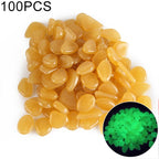 100 PCS Glow in The Dark Garden Pebbles for Walkways & Decoration and Plants Luminous Stones