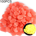 100 PCS Glow in The Dark Garden Pebbles for Walkways & Decoration and Plants Luminous Stones