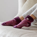 Ladies 3 Pair Multipack Fluffy Fleece Slipper Bed Socks with Non Slip Grips