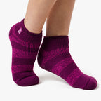 3 Pair Ladies Ankle Slipper Socks | Fleece Low Cut Fluffy Socks with Grippers