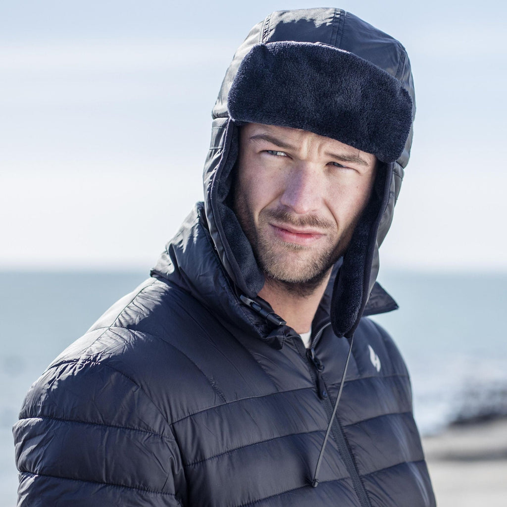 Mens Waterproof Fleece Lined Winter Thermal Trooper Trapper Hat