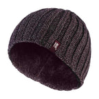 Mens 3.4 TOG Soft Fleece Lined Ribbed Knitted Thermal Winter Hat