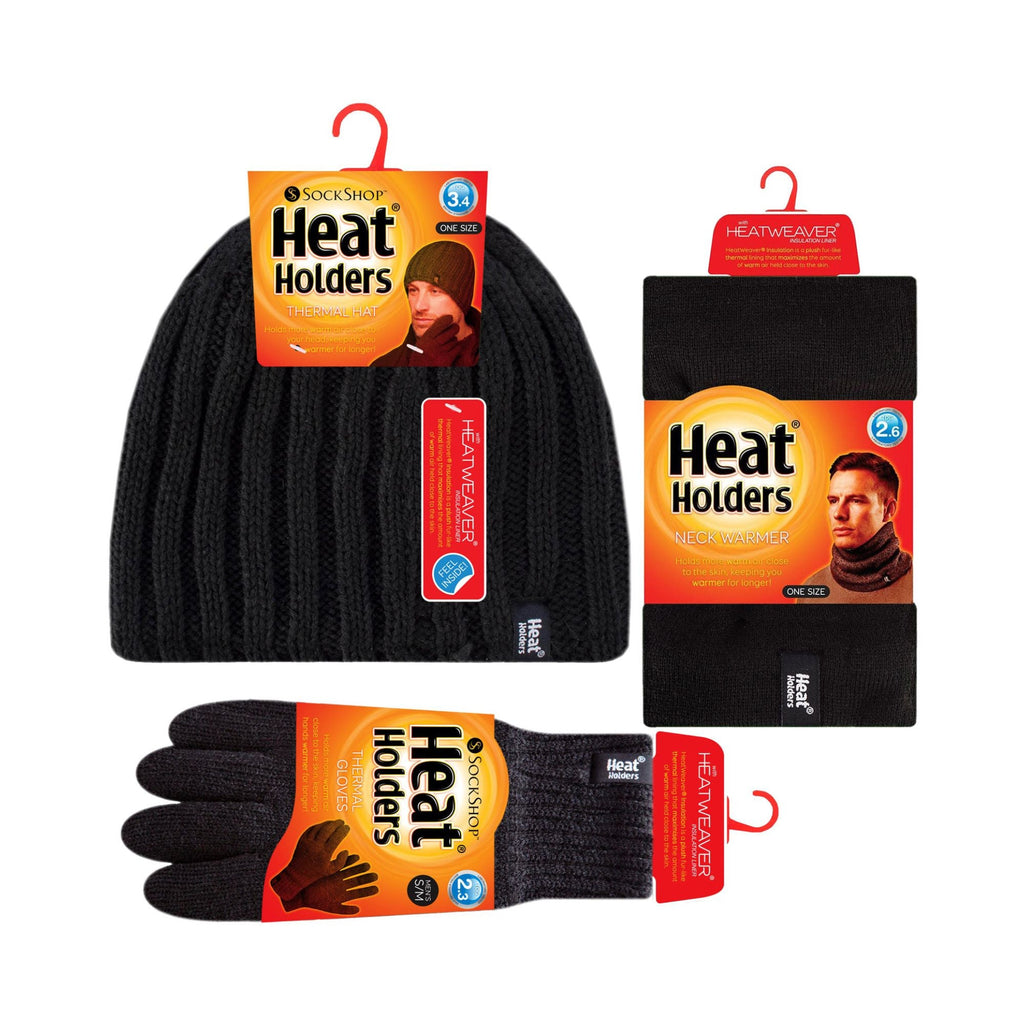 Mens Thermal Winter Hat, Gloves  & Neck Warmer Set