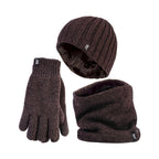 Mens Thermal Winter Hat, Gloves  & Neck Warmer Set