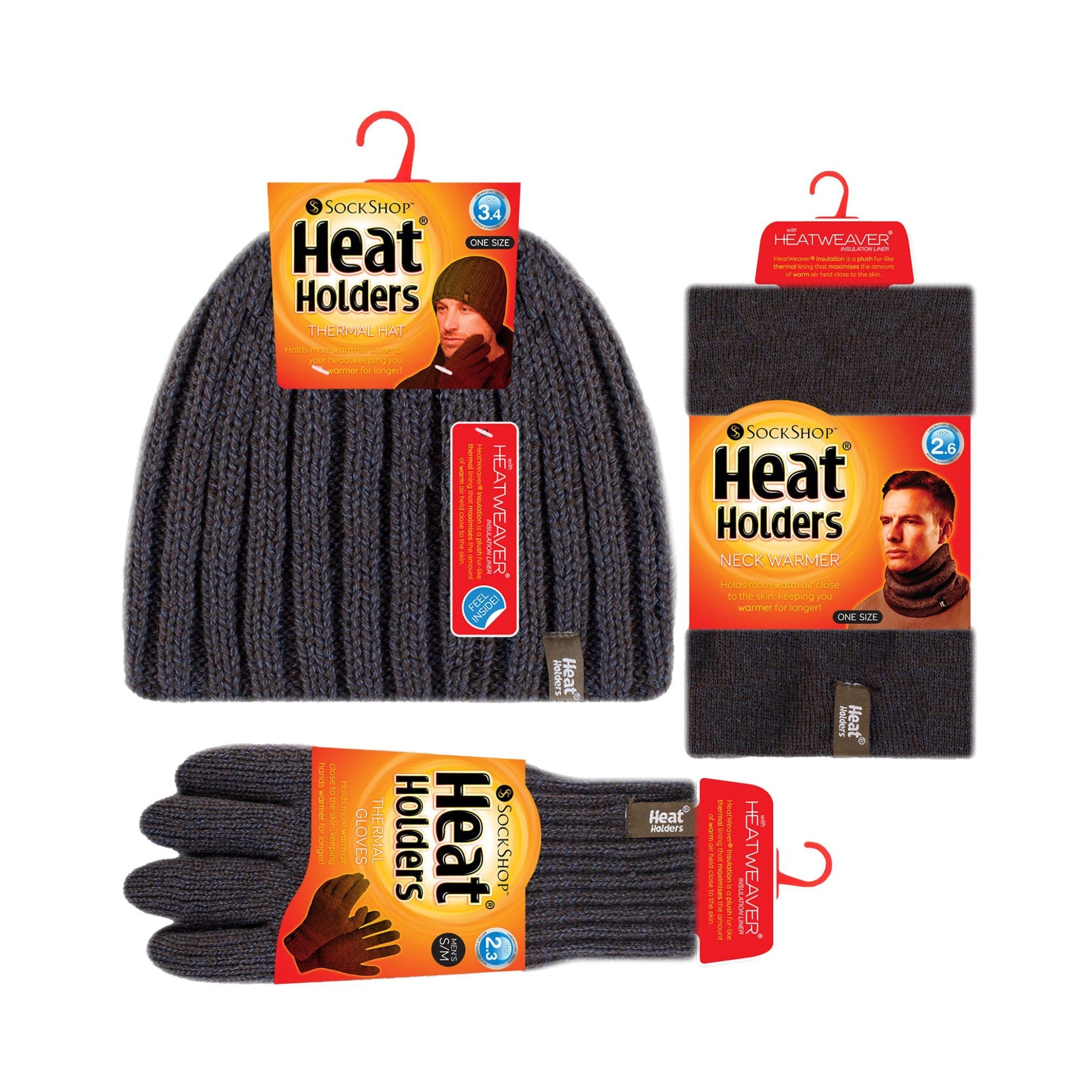 Mens Thermal Winter Hat, Gloves  & Neck Warmer Set