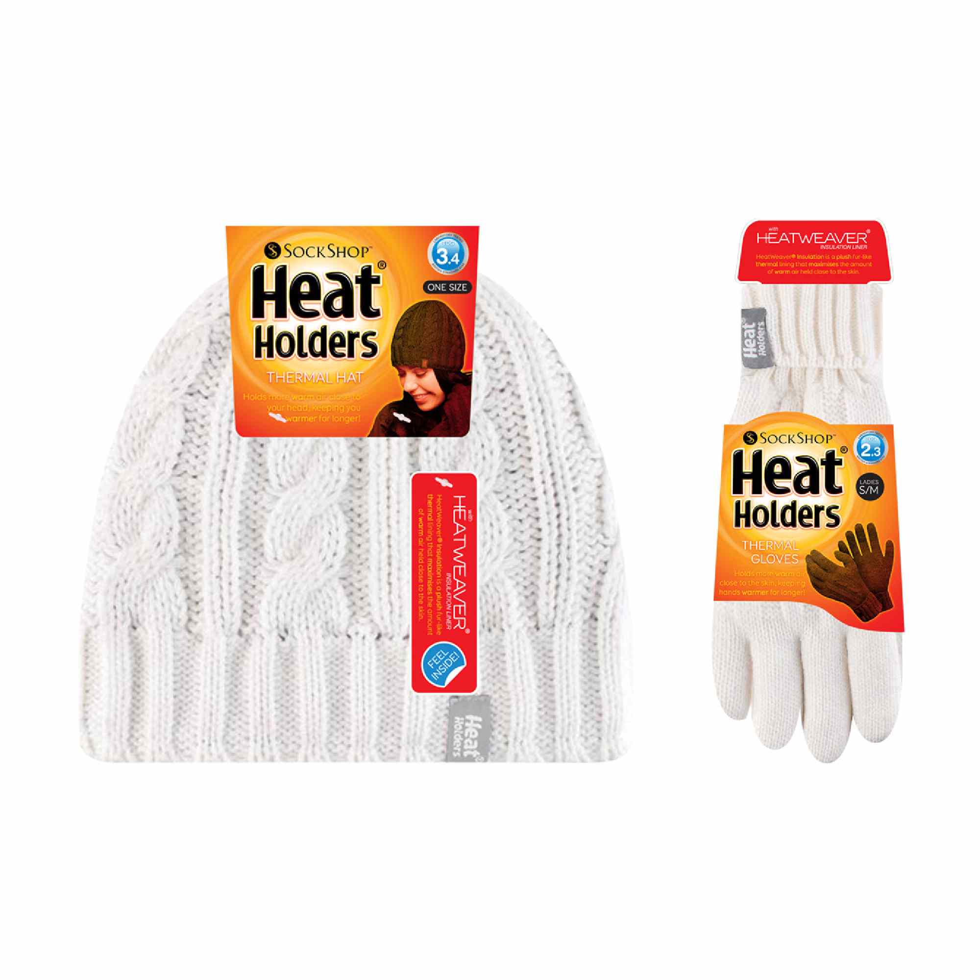 Ladies Fleece Lined Thermal Hat & Gloves Set for Winter