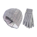 Ladies Fleece Lined Thermal Hat & Gloves Set for Winter