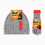 Ladies Fleece Lined Thermal Hat & Gloves Set for Winter