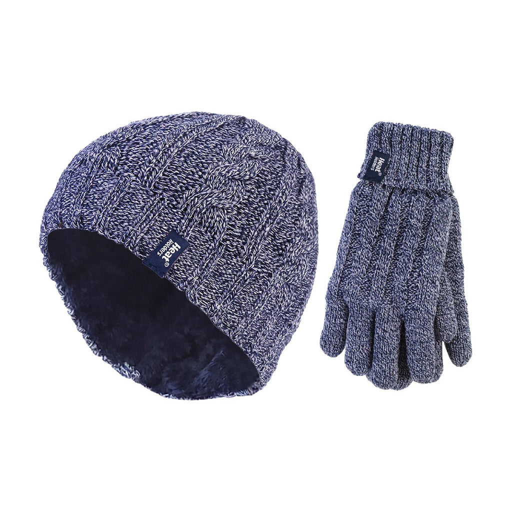 Ladies Fleece Lined Thermal Hat & Gloves Set for Winter