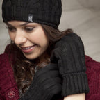 Ladies Fleece Lined Thermal Hat & Gloves Set for Winter