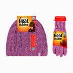 Ladies Fleece Lined Thermal Hat & Gloves Set for Winter