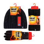 Ladies Fleece Lined Thermal Winter Hat, Neck Warmer & Converter Gloves Set