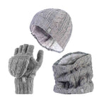 Ladies Fleece Lined Thermal Winter Hat, Neck Warmer & Converter Gloves Set