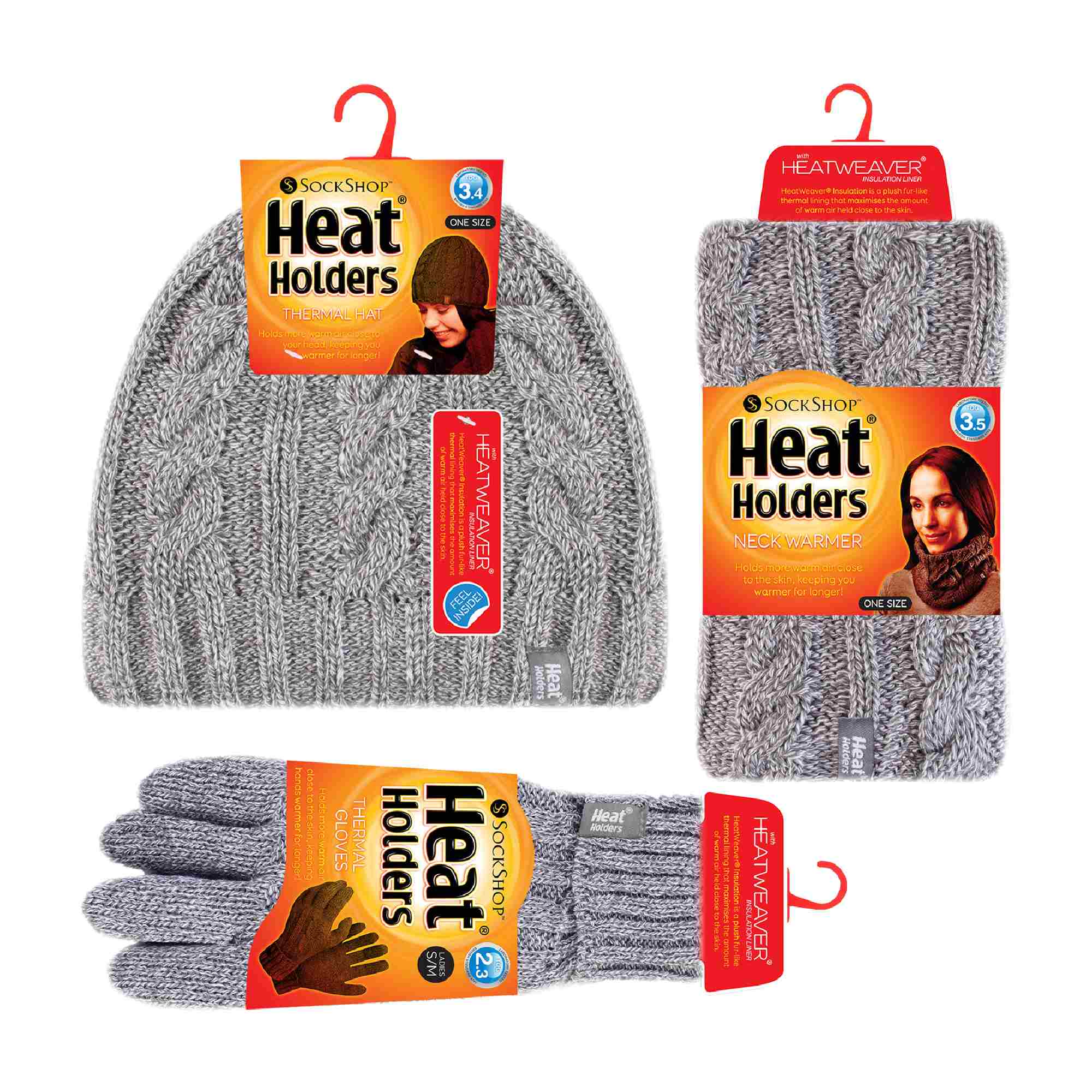 Ladies Fleece Lined Thermal Winter Hat, Neck Warmer & Converter Gloves Set