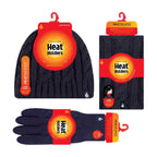 Ladies Fleece Lined Thermal Winter Hat, Neck Warmer & Converter Gloves Set