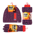 Ladies Fleece Lined Thermal Winter Hat, Neck Warmer & Converter Gloves Set