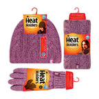 Ladies Fleece Lined Thermal Winter Hat, Neck Warmer & Converter Gloves Set