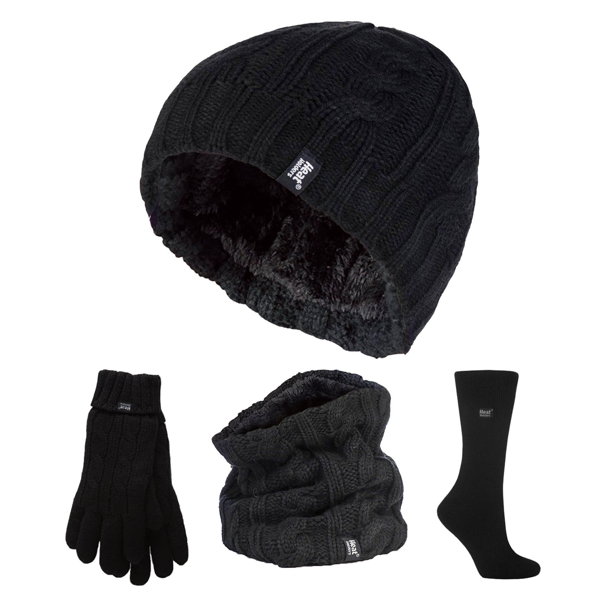 Ladies Winter Thermal Hat, Neck Warmer, Gloves & Socks Set