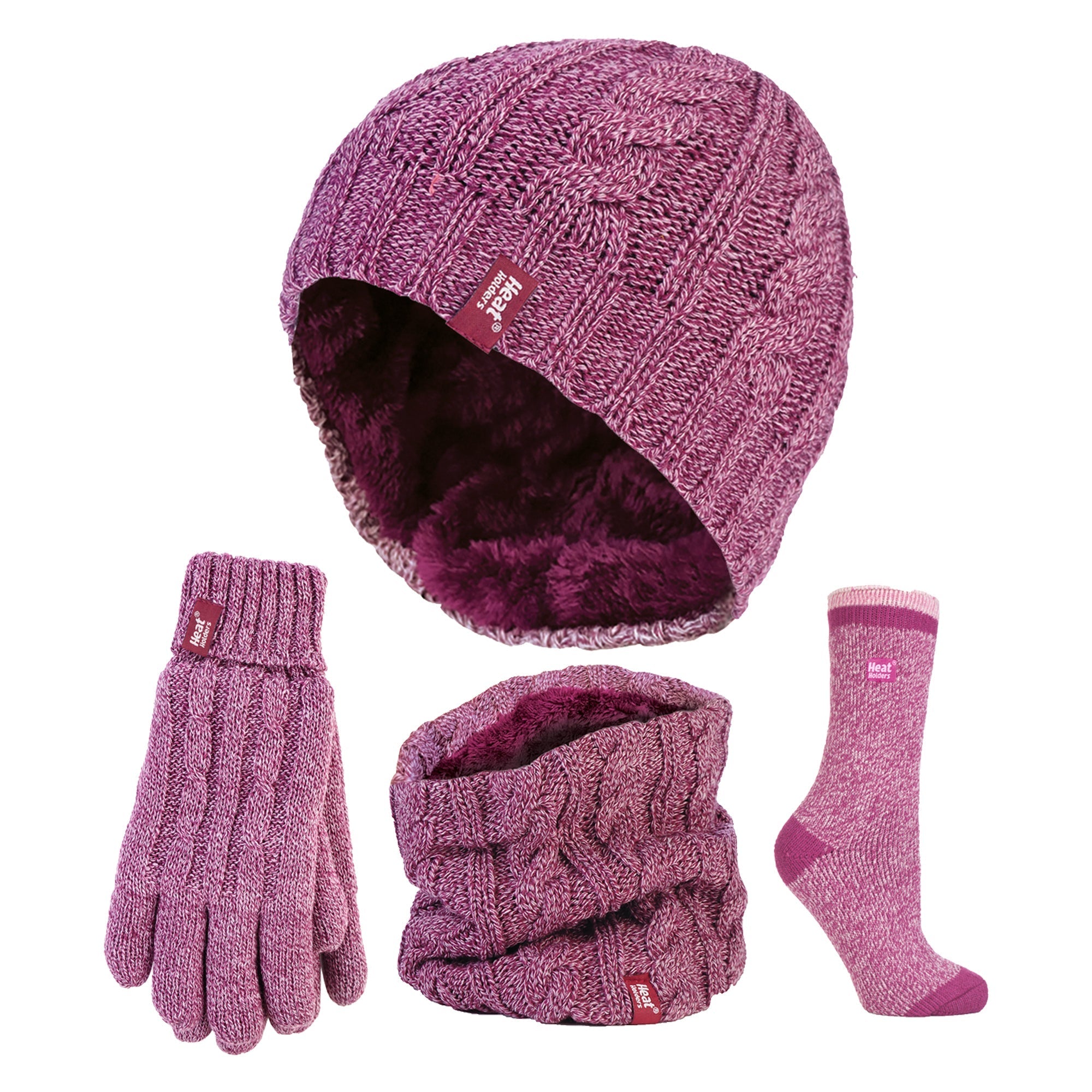 Ladies Winter Thermal Hat, Neck Warmer, Gloves & Socks Set