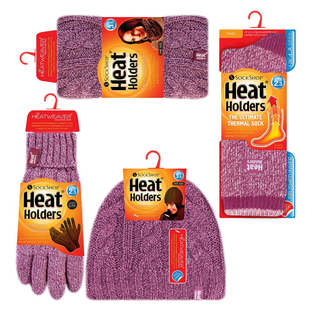 Ladies Winter Thermal Hat, Neck Warmer, Gloves & Socks Set