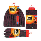Mens Fleece Lined Thermal Hat & Gloves Set for Winter