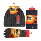 Mens Fleece Lined Thermal Hat & Gloves Set for Winter