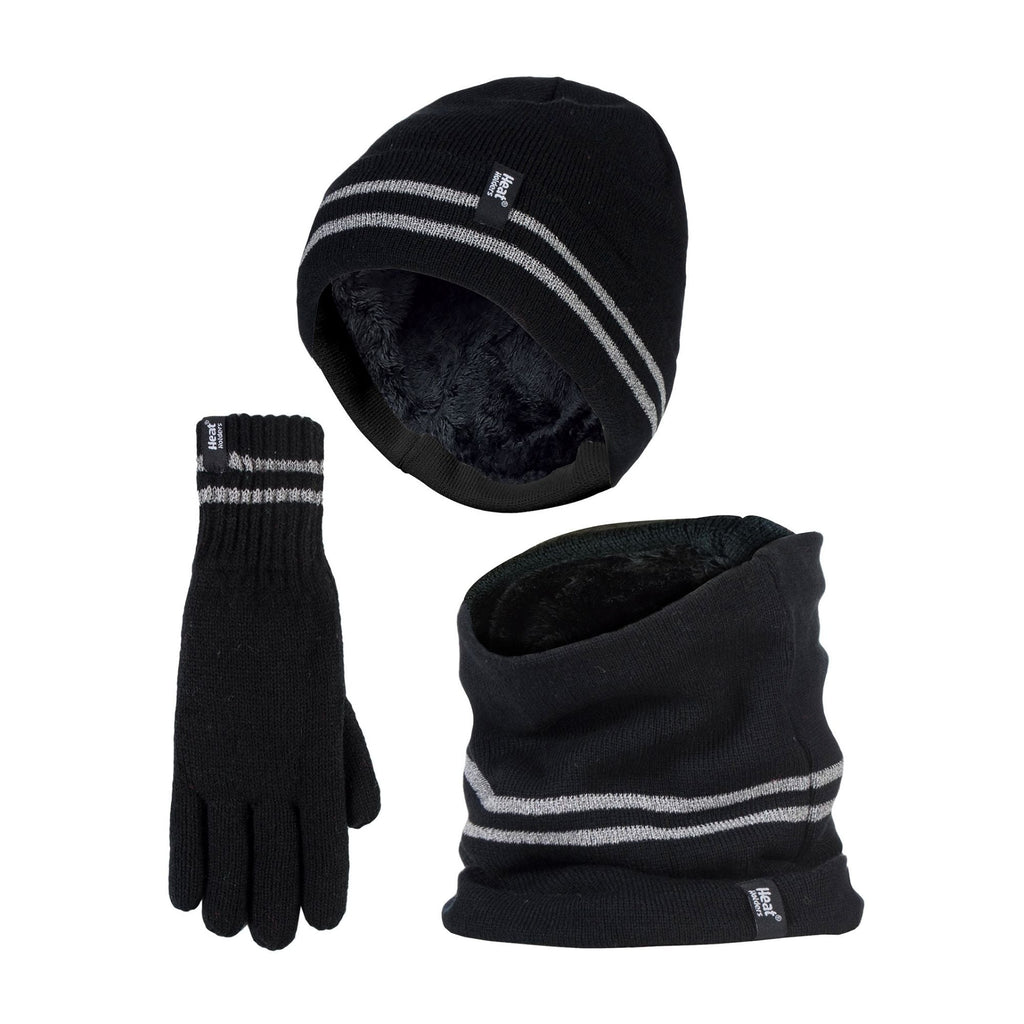 Mens Reflective Cold Weather Workwear Set: Hat, Neck Warmer & Gloves