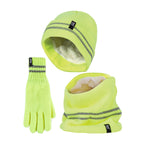 Mens Reflective Cold Weather Workwear Set: Hat, Neck Warmer & Gloves
