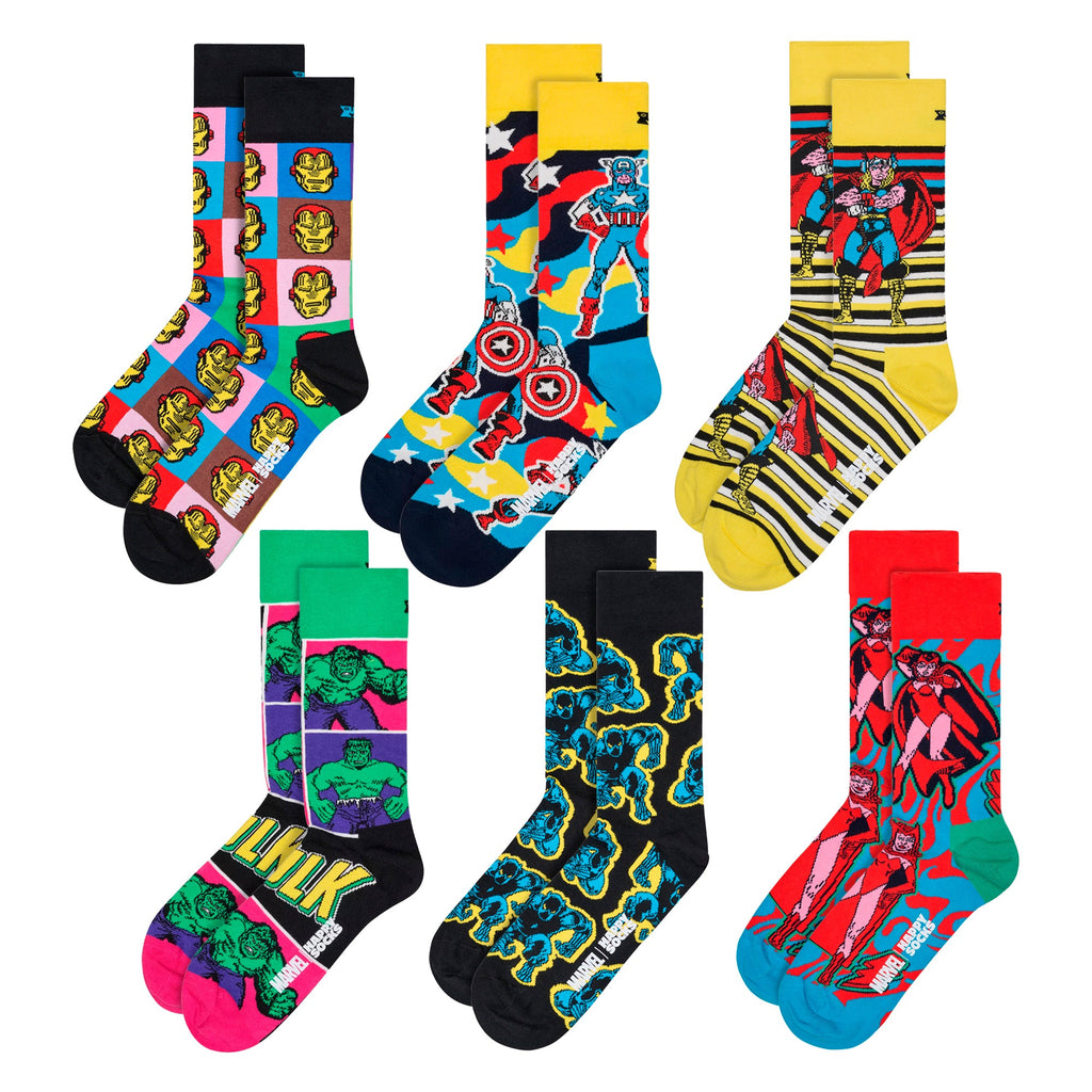 6 Pack Avengers Socks Bundle Novelty Socks | Gift Idea