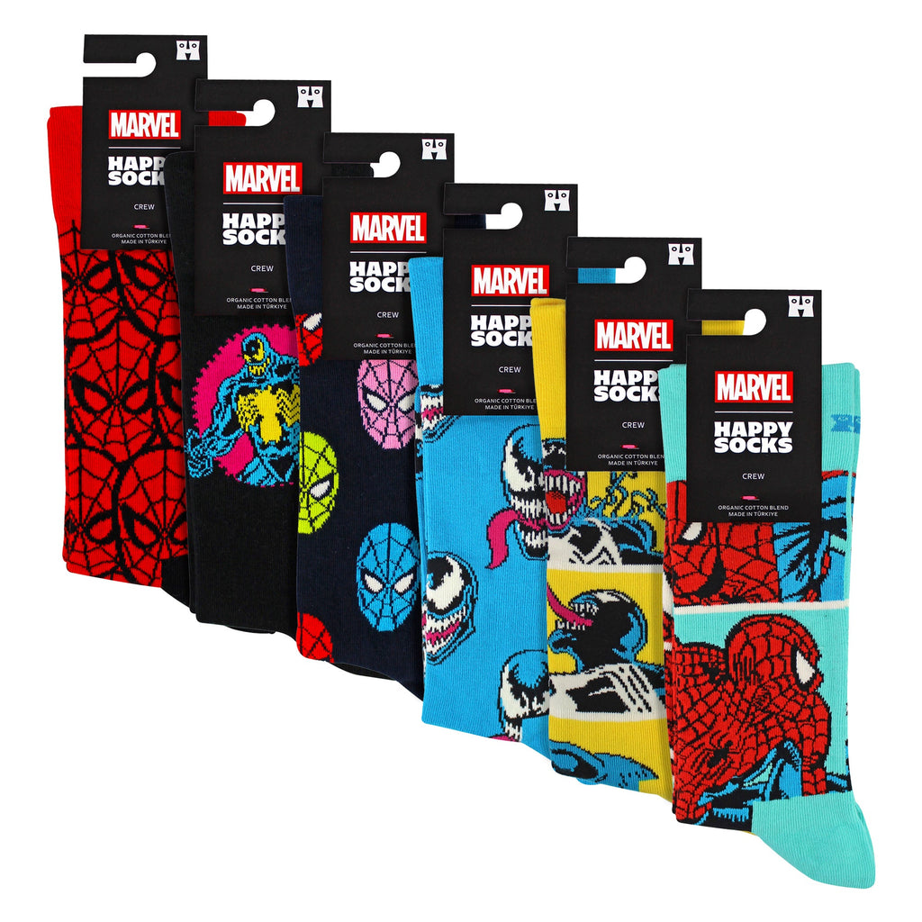 6 Pack Spider-Man Socks Bundle Novelty Socks | Gift Idea