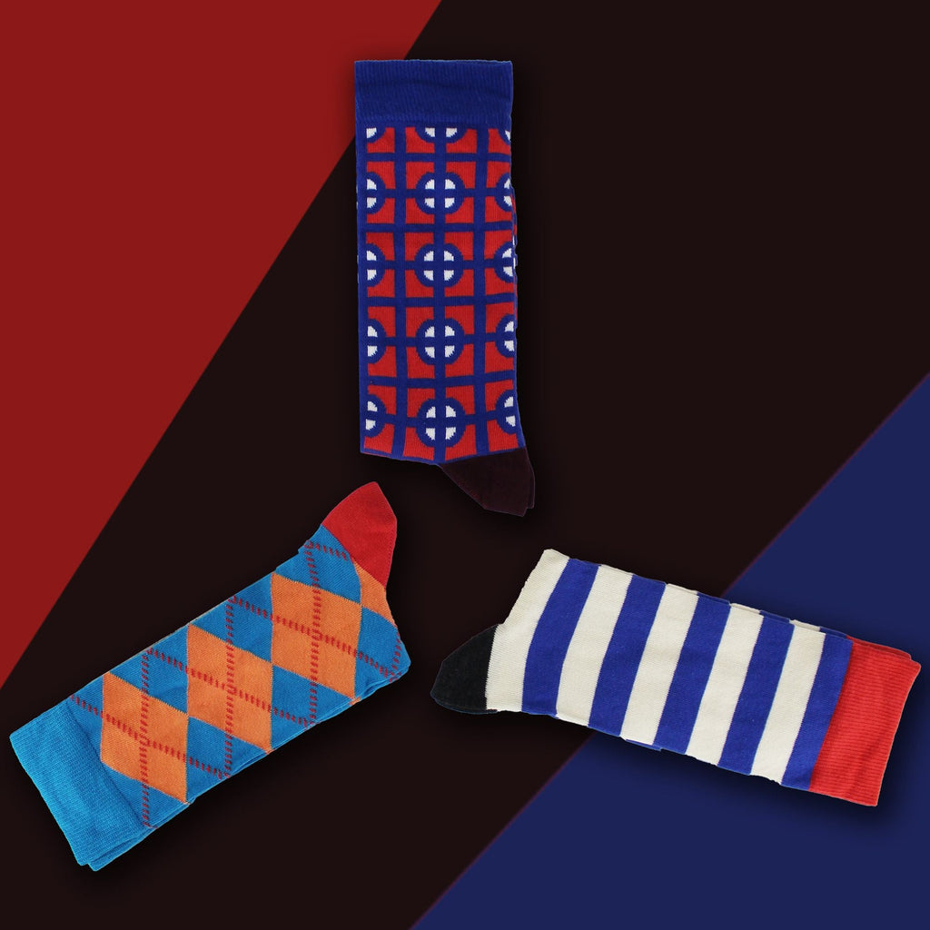 Classic Structure Dress Mens Socks - Pack of 3 Pairs | Fun Socks