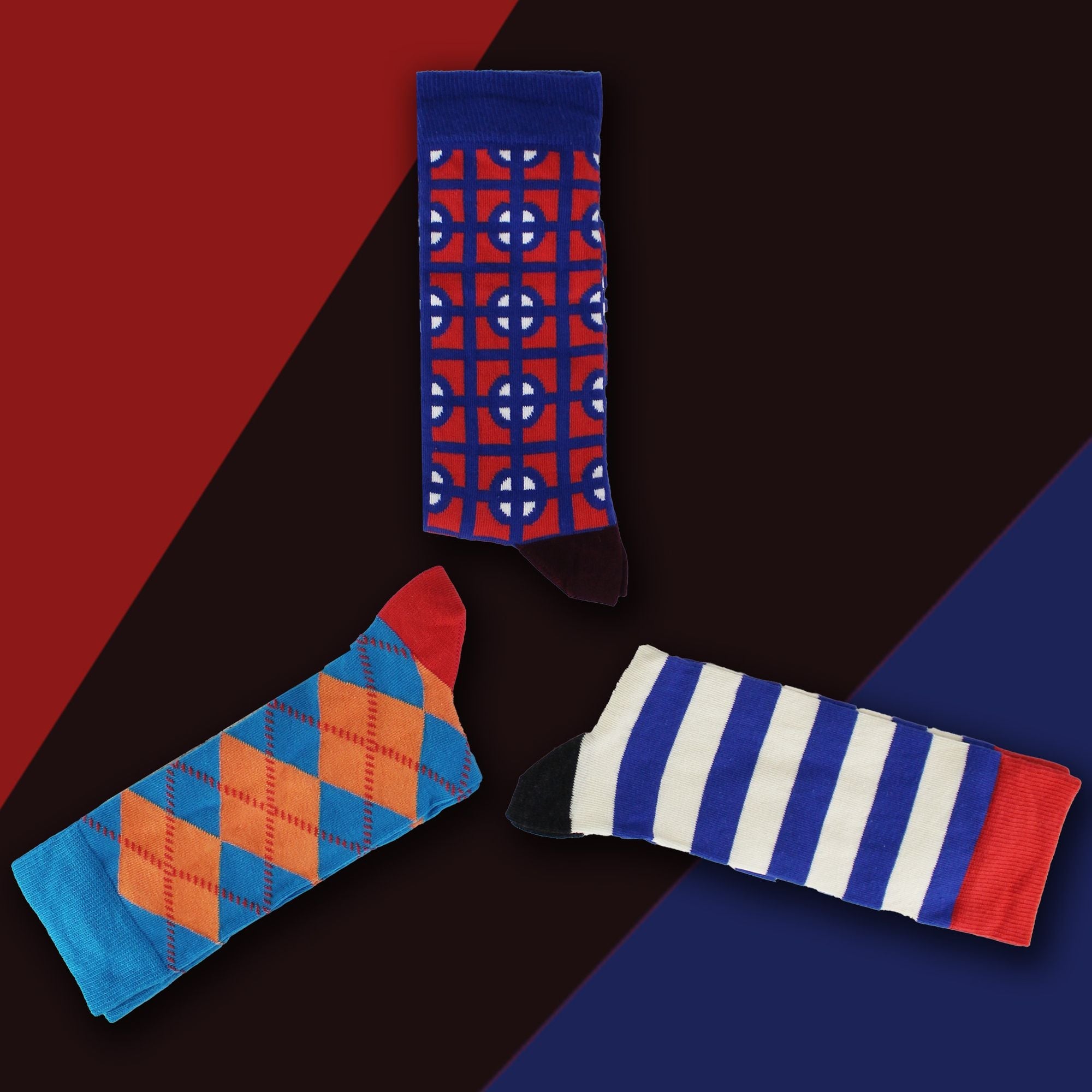Classic Structure Dress Mens Socks - Pack of 3 Pairs | Fun Socks