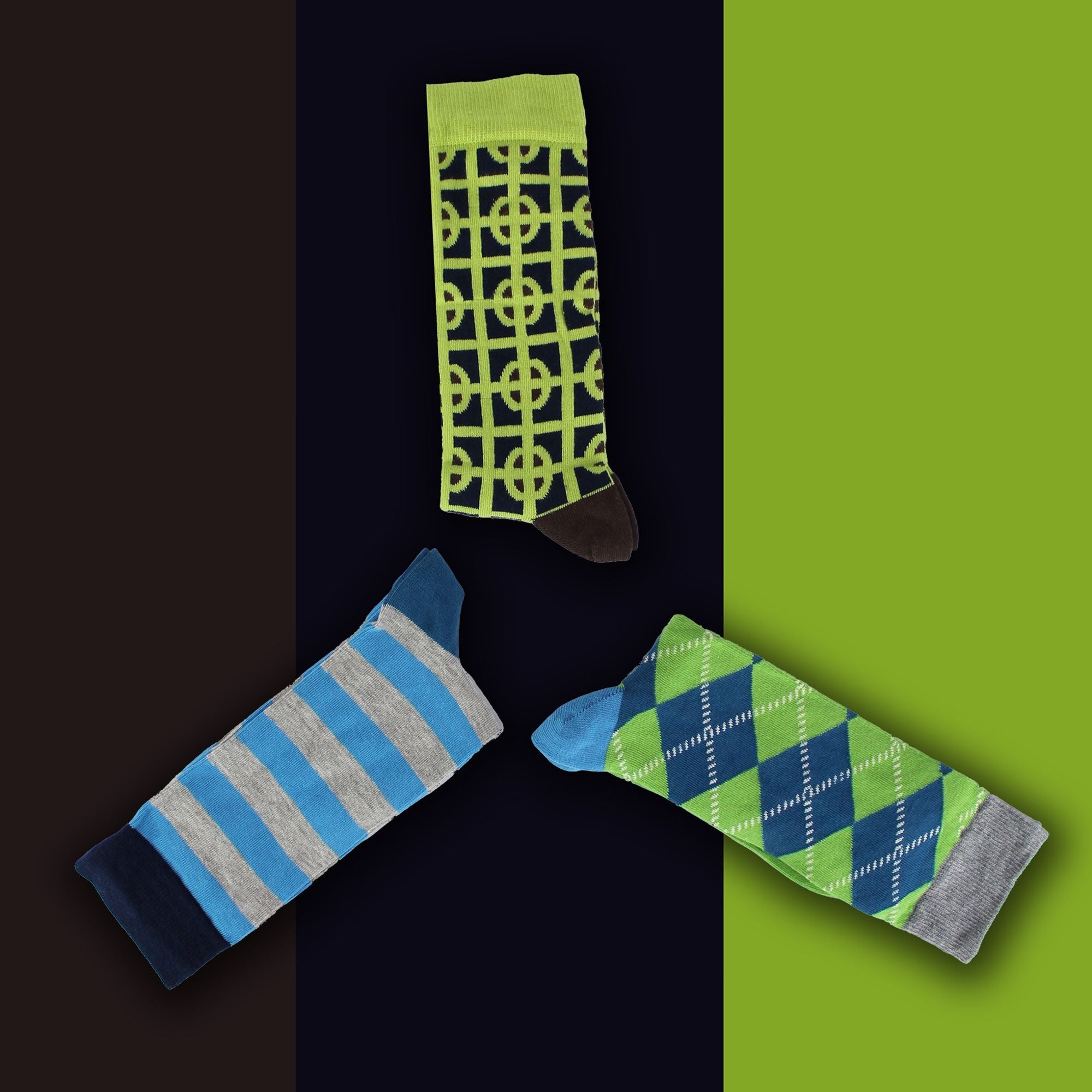 Classic Structure Dress Mens Socks - Pack of 3 Pairs | Fun Socks