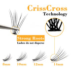 Kimcci Natural Fake Eye Lashes 60pcs 8/10/12/14mm Makeup Individual Cluster Eye Lashes Grafting Fake False Eyelashes Faux Cilias