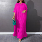 Plus Size Maxi Shirt Dress | Elegant Long Sleeve Dress for Women | Casual & Party