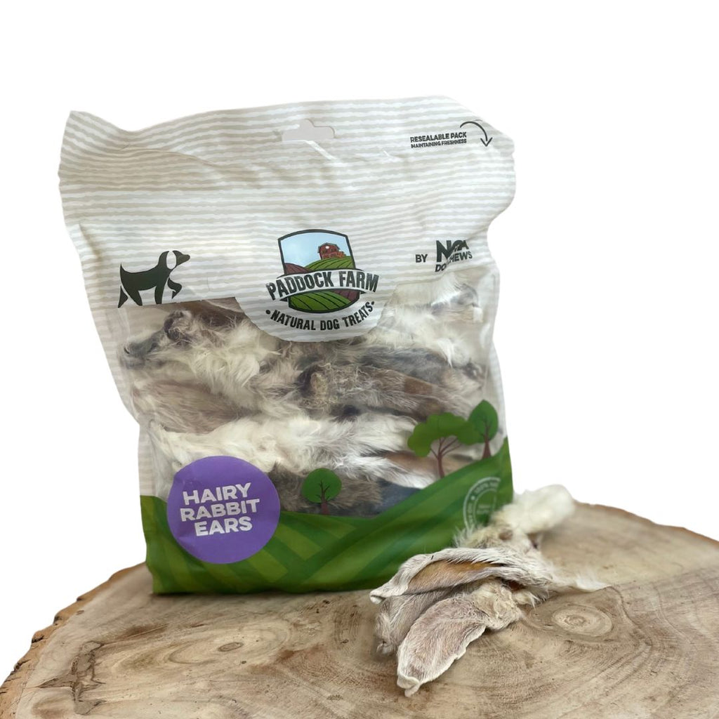Rabbit Ears With Fur  Natural Dog Treats