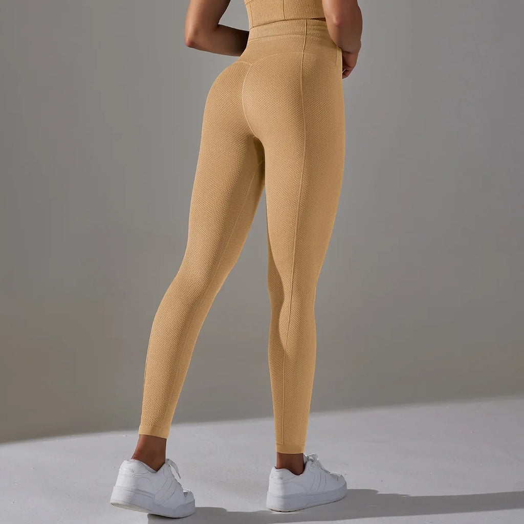 Seamless High-Waist Yoga Leggings for Women – Dot Tummy Control, Non-See-Through Gym Fitness Pants